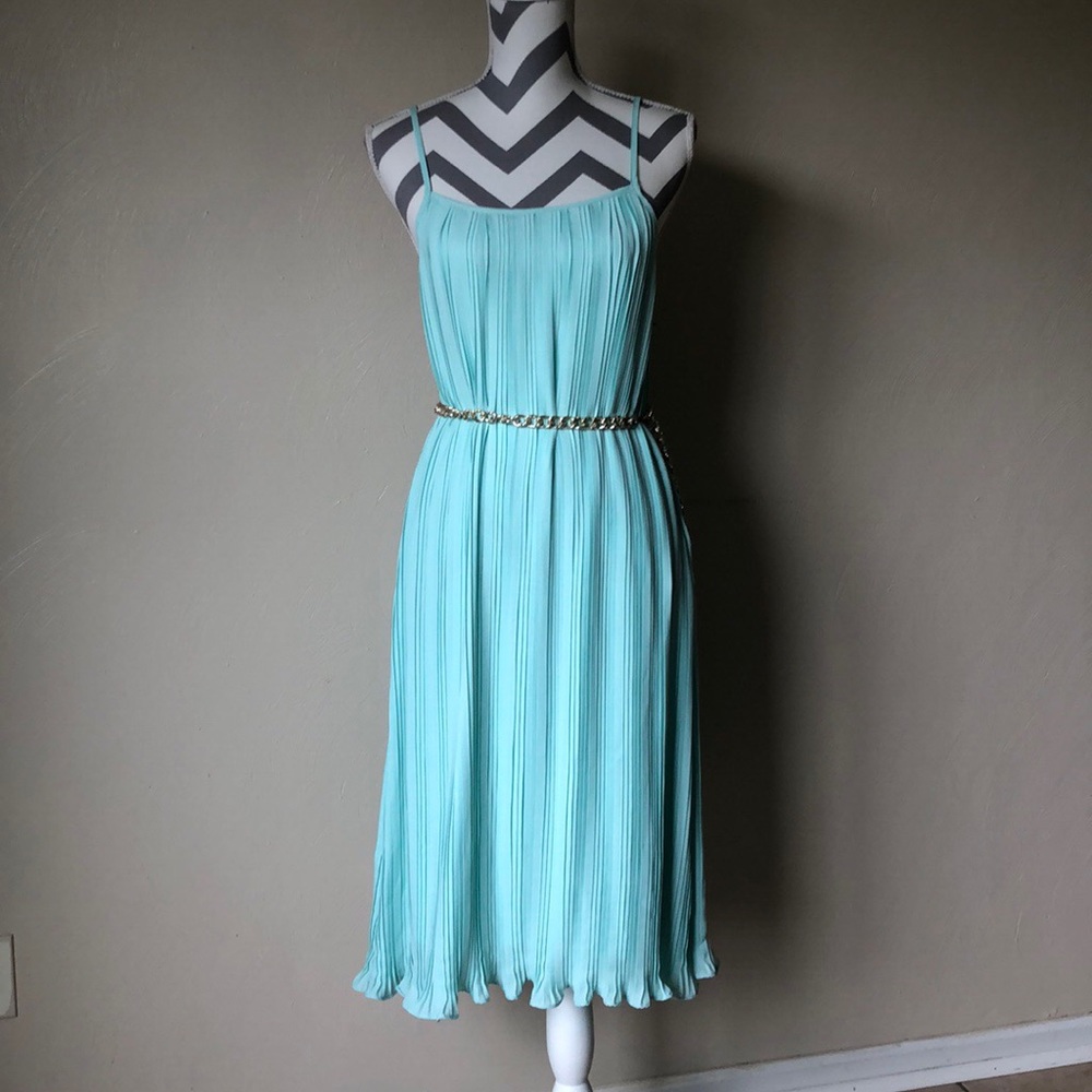 NWT Blaque Label Pleated Aqua Sundress